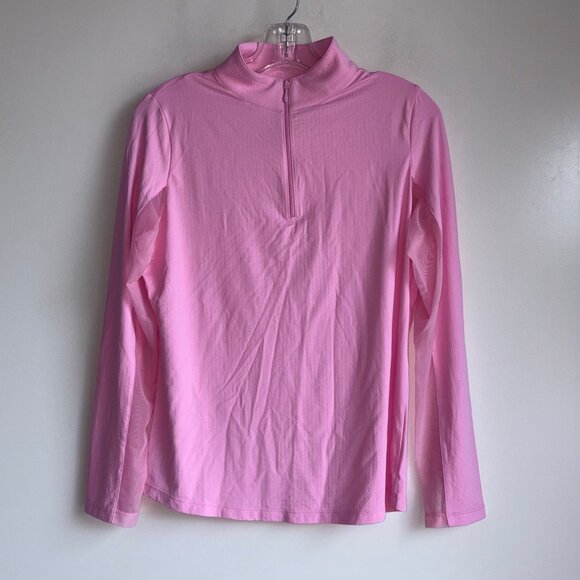 IBKUL 1/4 Zip Mock Neck Golf Top Size Medium Pink Long Sleeve - Picture 1 of 9